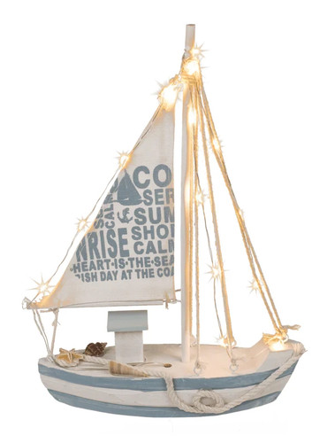 Segelboot holz led beleuchtung - led,
