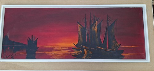 Gerahmtes gemälde segelschiff - gerahmtes,