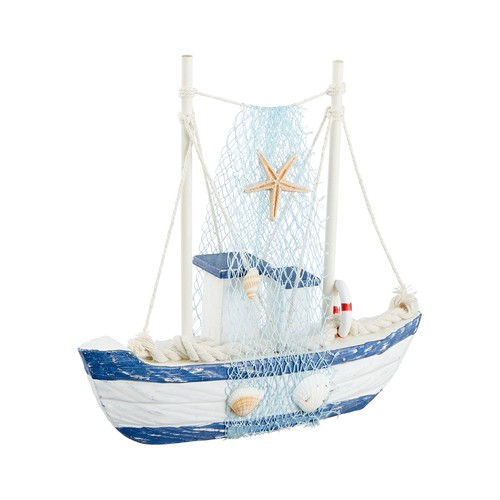 Deko fischerboot mit fangnetz - mit,